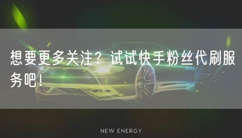 想要更多关注？试试快手粉丝代刷服务吧！