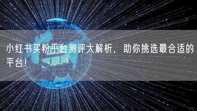 小红书买粉平台测评大解析,助你挑选最合适的平台!