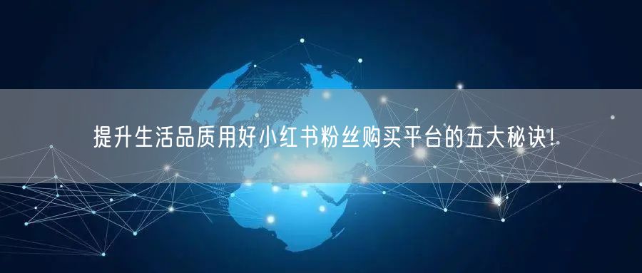 提升生活品质用好小红书粉丝购买平台的五大秘诀！