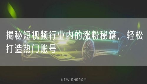 揭秘短视频行业内的涨粉秘籍，轻松打造热门账号