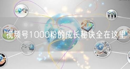 视频号1000粉的成长秘诀全在这里