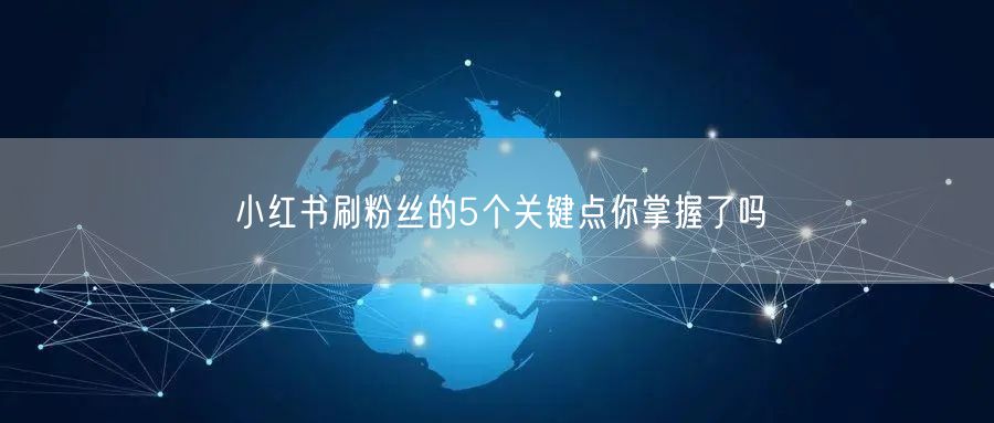 小红书刷粉丝的5个关键点你掌握了吗